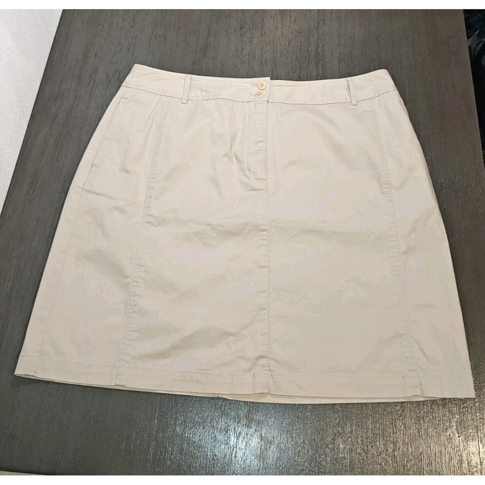 Bob Timberlake Women's Khaki Cotton Stretch Skirt Size 16 Casual A-Line